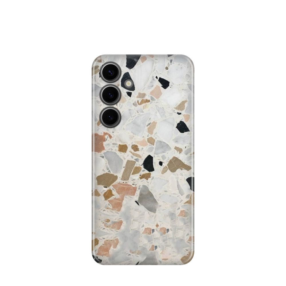 Samsung Galaxy S24 Plus Kunststoff Hülle Terrazzo Design - Grau