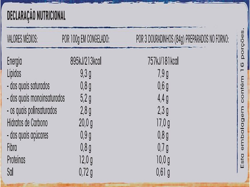 DOURADINHOS IGLO PEIXE COM ÓMEGA-3 50UN 1400G