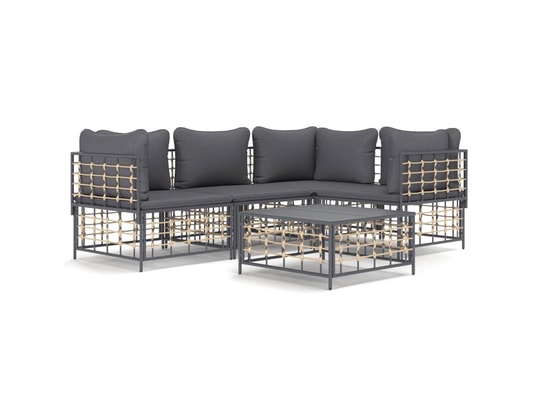 LES TENDANCES - Salon extérieur Salon de jardin-gris-4 places-72x72x66-482890