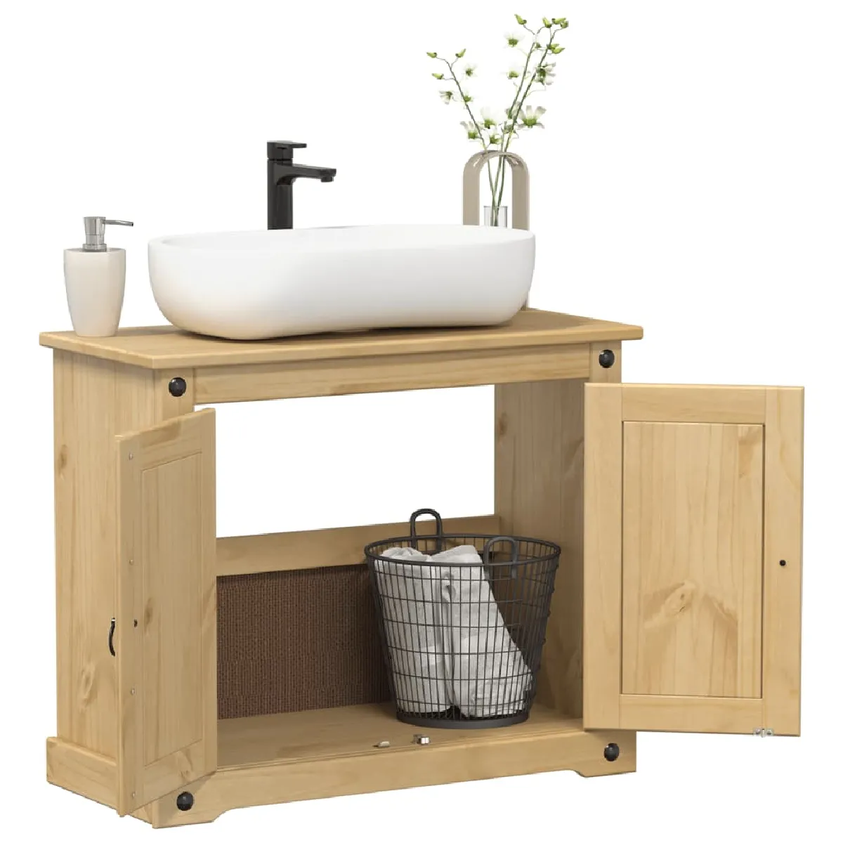 vidaXL Armoire lavabo Corona