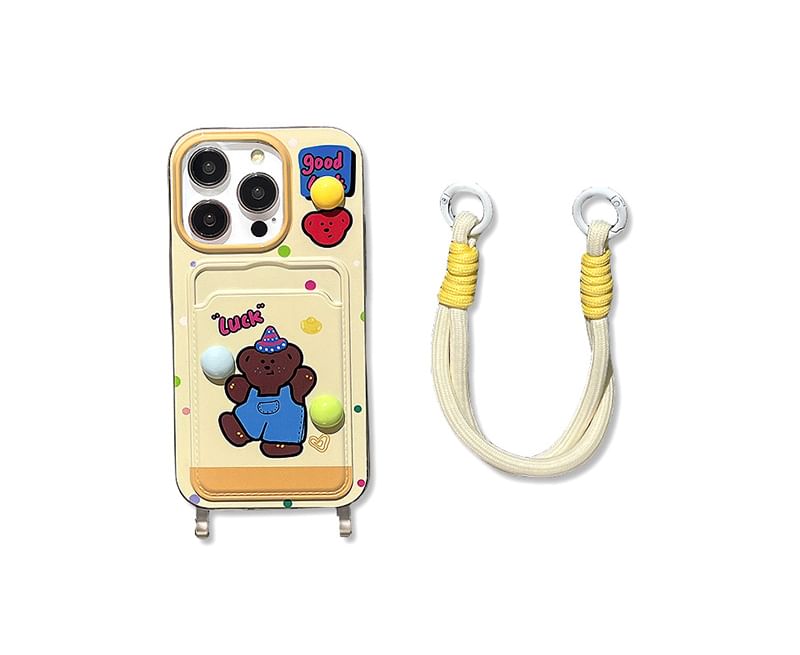 Mobby - Bear Kaarthouder Telefoonhoesje - iPhone 15 Pro Max / 15 Pro / 15 Plus / 15 / 14 Pro Max / 14 Pro / 14 Plus / 14 / 13 Pro Max / 13 Pro / 13 / 13 mini / 12 Pro Max / 12 Pro / 12 / 12 mini / 11 Pro Max / 11 Pro / 11