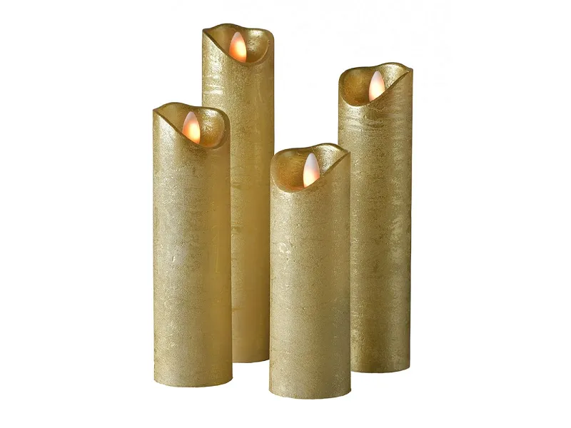 Sompex Bloklys LED - 4 stk Guld - H15-22,5 cm - D 5 cm
