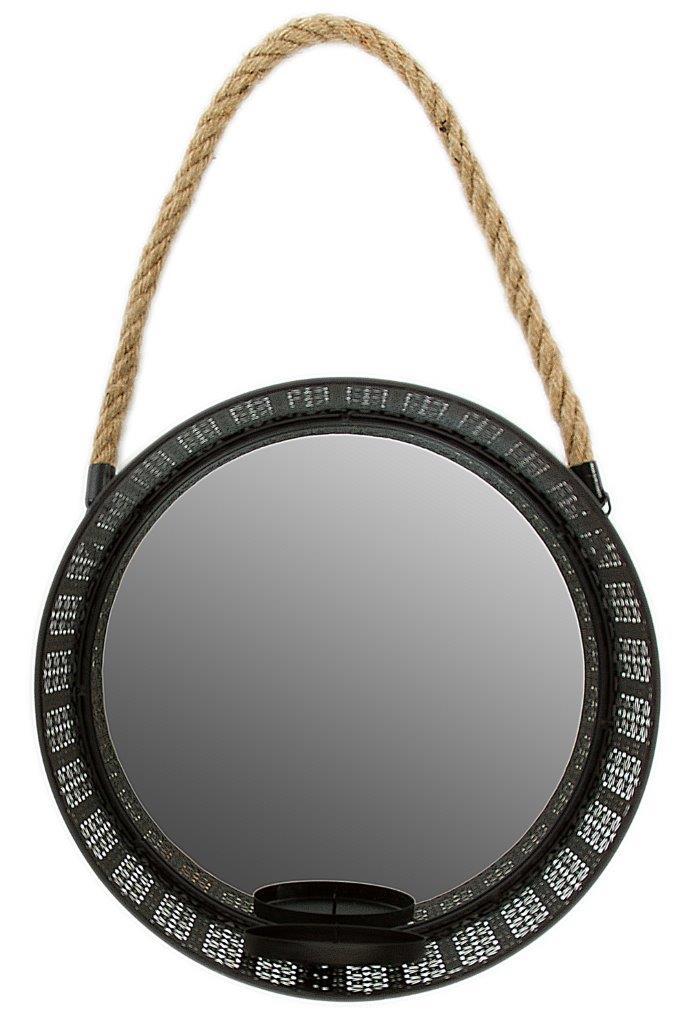Spiegelkerzenhalter ANDSCHANA - schwarz - 28x28 cm