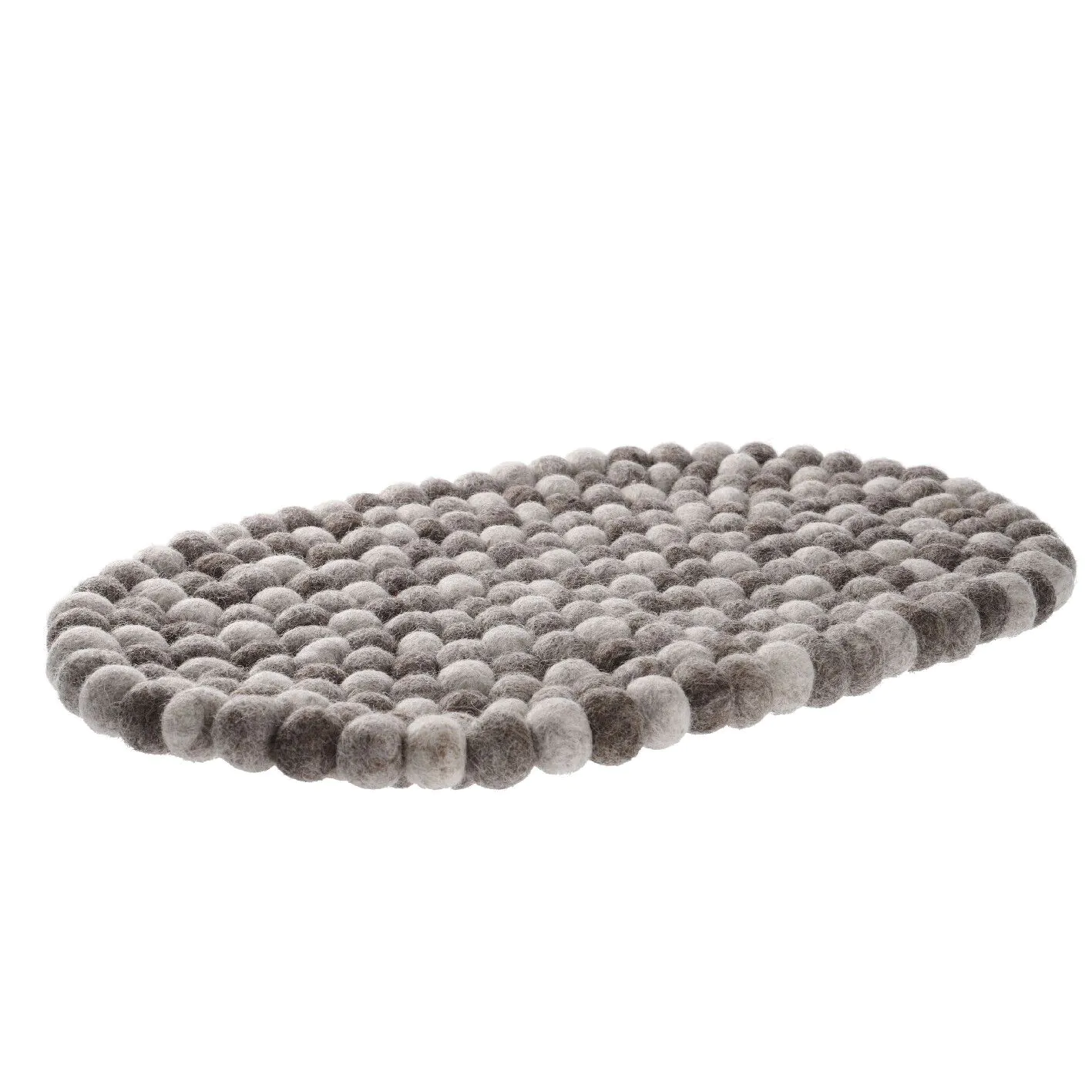 Untersetzer Filzkugeln, oval taupe, 40 cm
