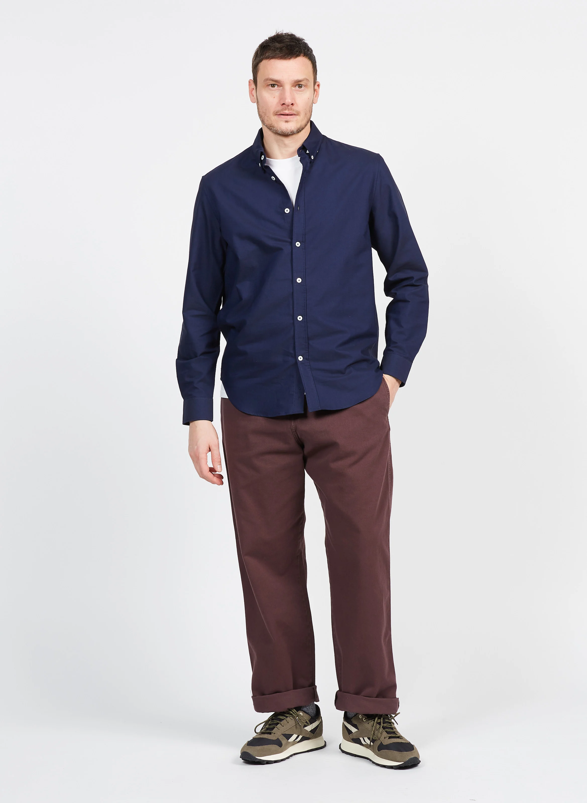 Pantalon droit en coton bio| Violet