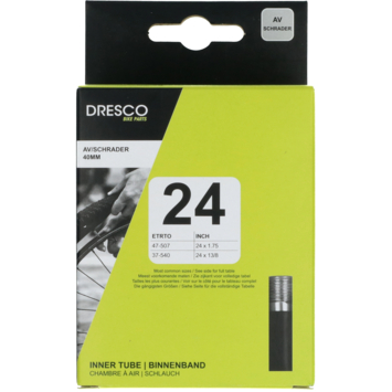 Dresco binnenband 24 x 1 3/8 of ETRTO maat 37-540 schrader 40mm