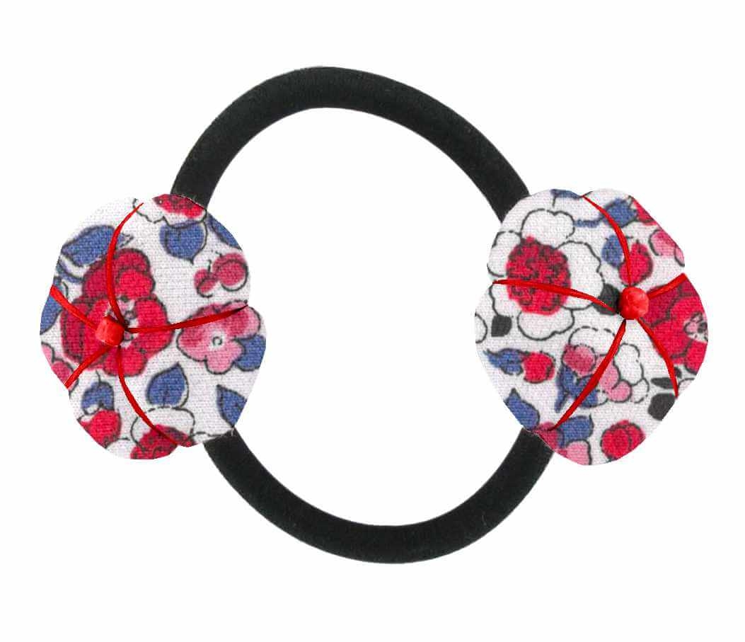 Elastique Fleur Du Japon Rouge Corolle