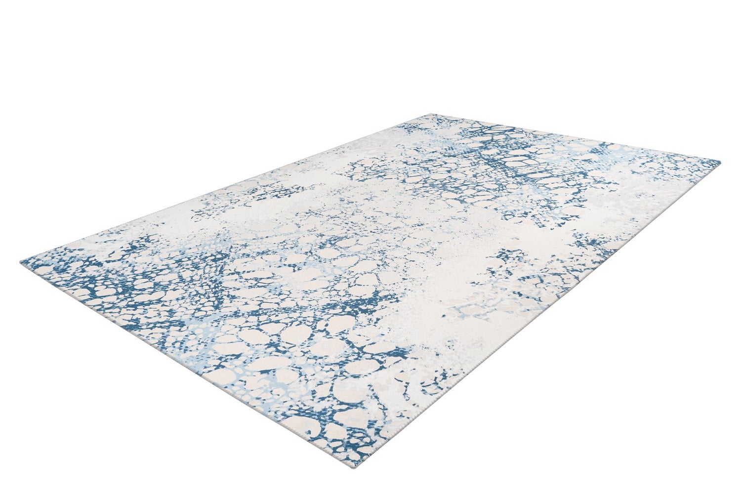 Platgeweven vloerkleed Nebuluxe Crème / Blauw Modern 80 x 150 cm