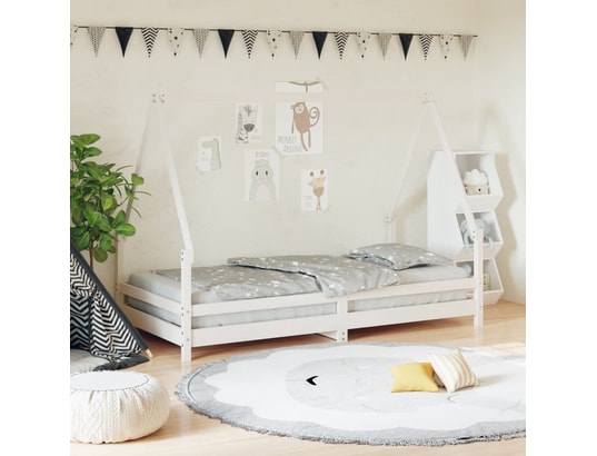 VIDAXL - Lit enfant Cadre de lit pour enfants blanc 90x190 cm bois de pin massif