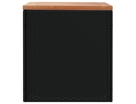 VIDAXL - Coffre Boîte de rangement de jardin noir résine tressée bois d'acac...