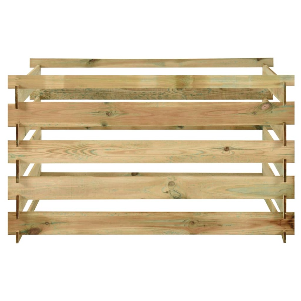 Composteur de jardin à lattes 120x120x70cm bois de pin imprégné