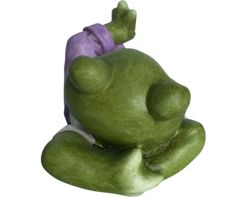 Decoratief kikkerbeeldje Lafiora 18 x 16 cm wit paars groen