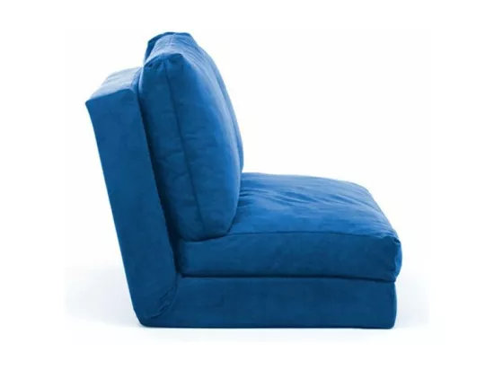 Fauteuil convertible multipositions velours Talya-Couleur Bleu-2 places
