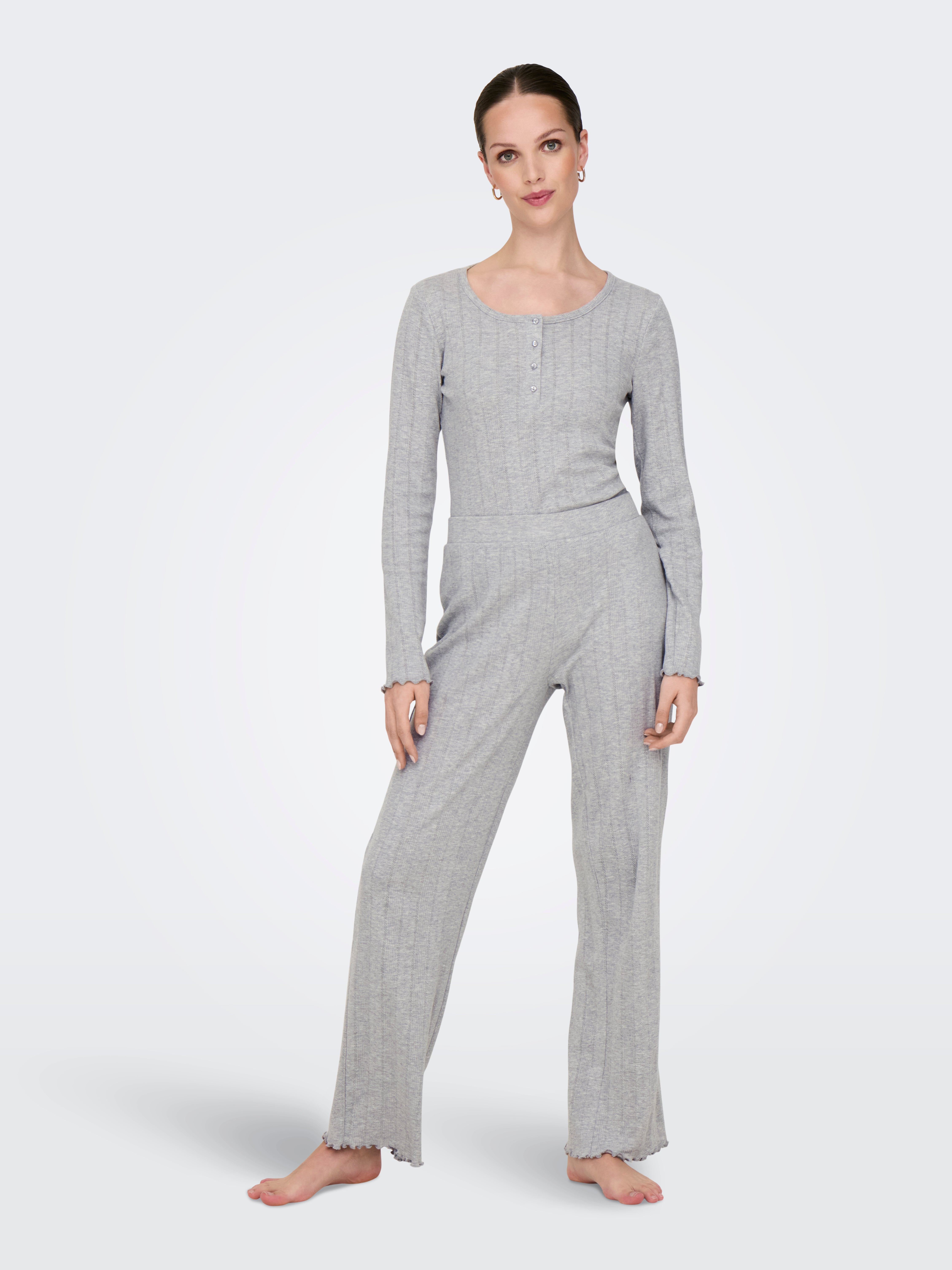 ONLCOZY Schlafanzug Set Light Grey Melange