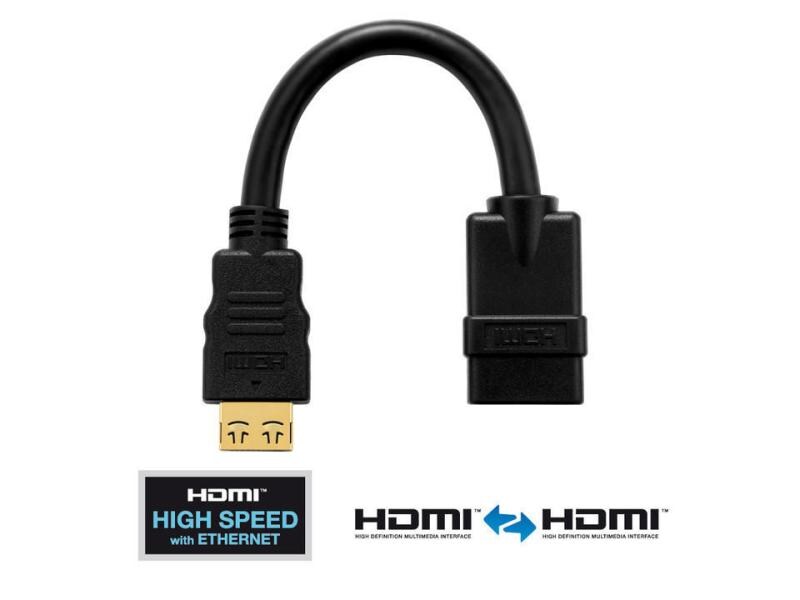 PureLink Adapter HDMI - HDMI HDMI A Stecker auf HDMI A Buchse, 0,1 Meter Portsaver, schwarz