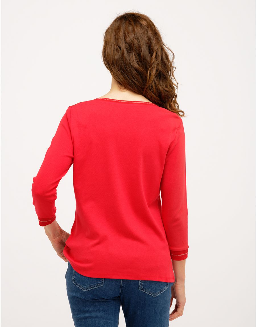 T-shirt rouge coton modal