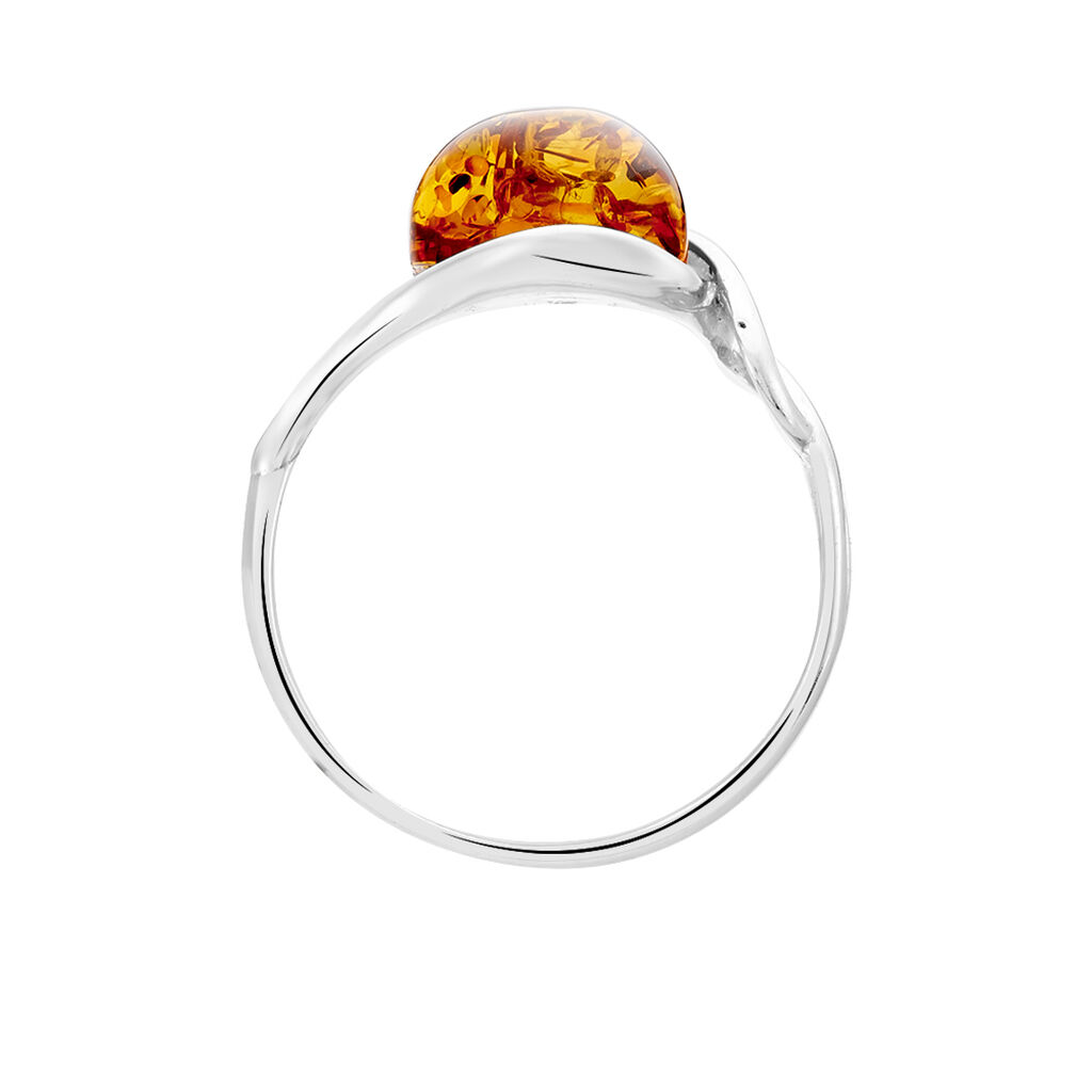 Bague Titziana Argent Blanc Ambre