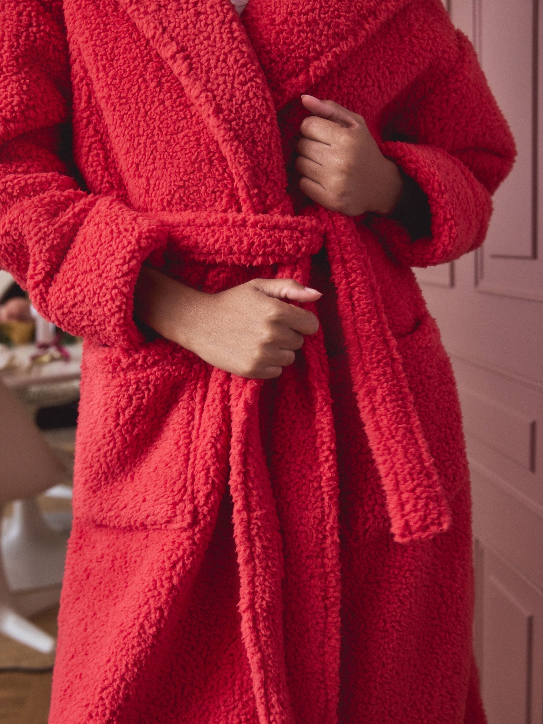 Rood - Teddy badjas