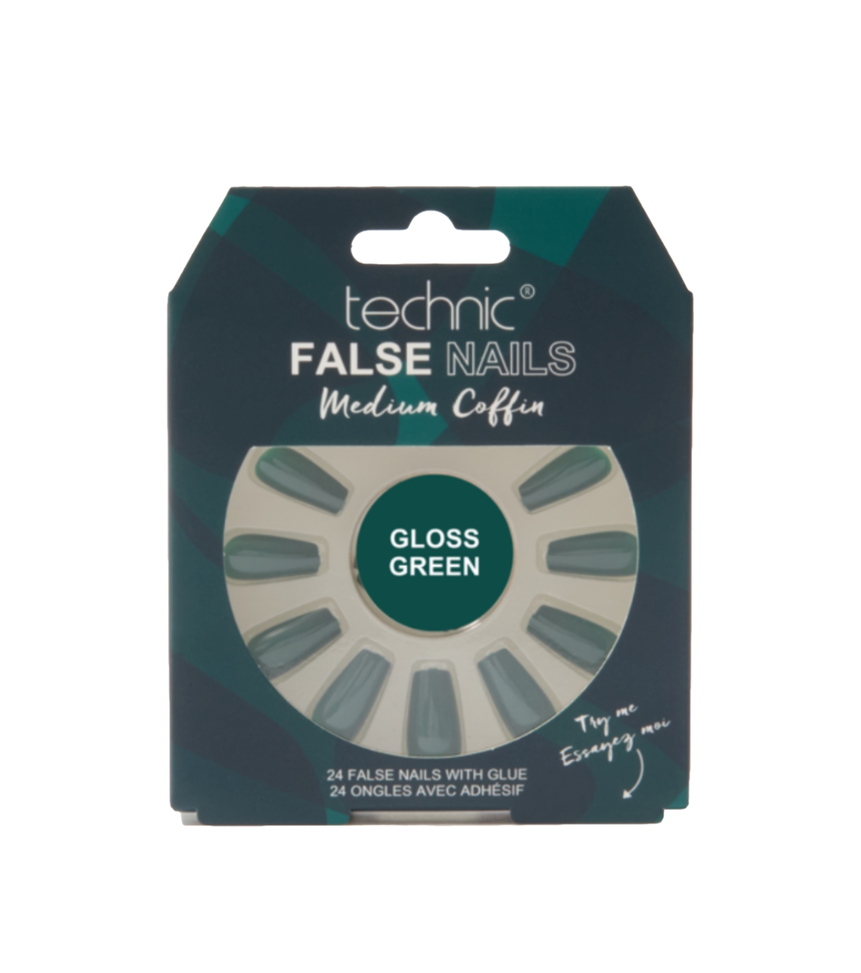 Technic Cosmetics - Unhas Postiças False Nails Medium Coffin - Gloss Green