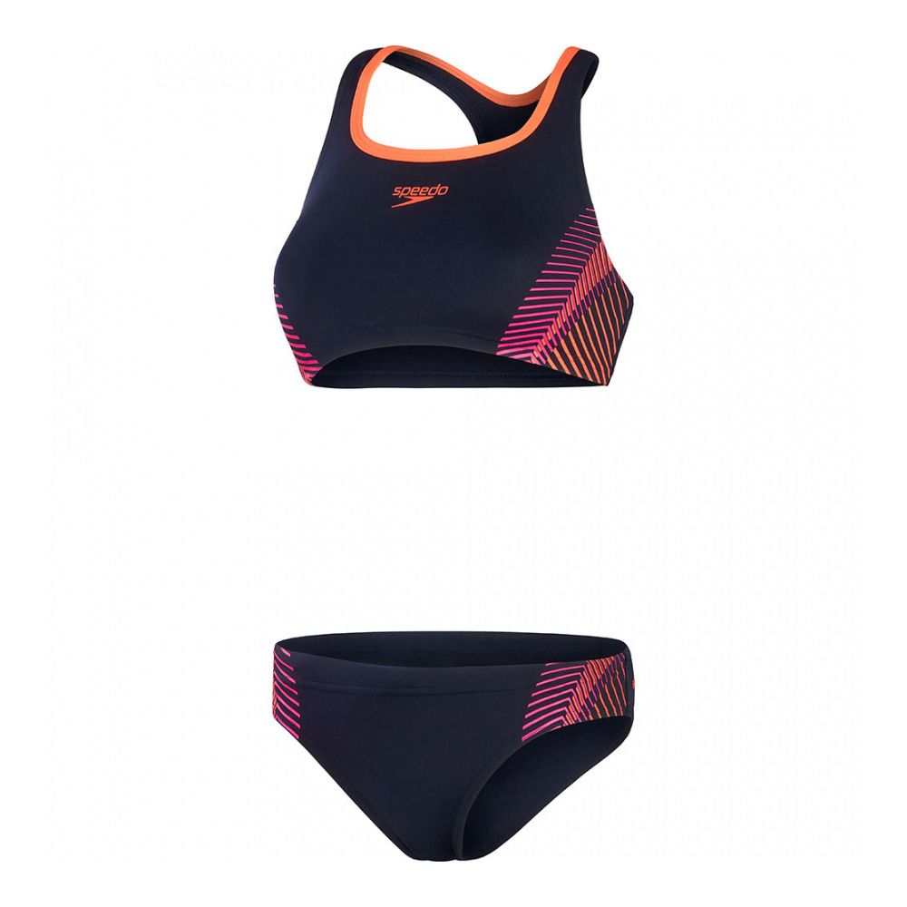 Speedo ECO+ PLACEM 2P NAV/PIN - Maillot de bain 2 pièces Femme navy/pink