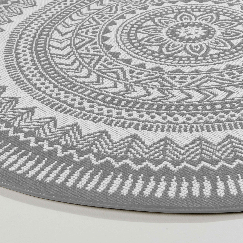 Tapis rond polypropylène gris 160cm