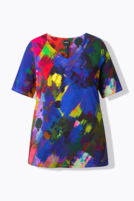 Slinky-Shirt, Classic, Herzausschnitt, Halbarm, dunkles saphir