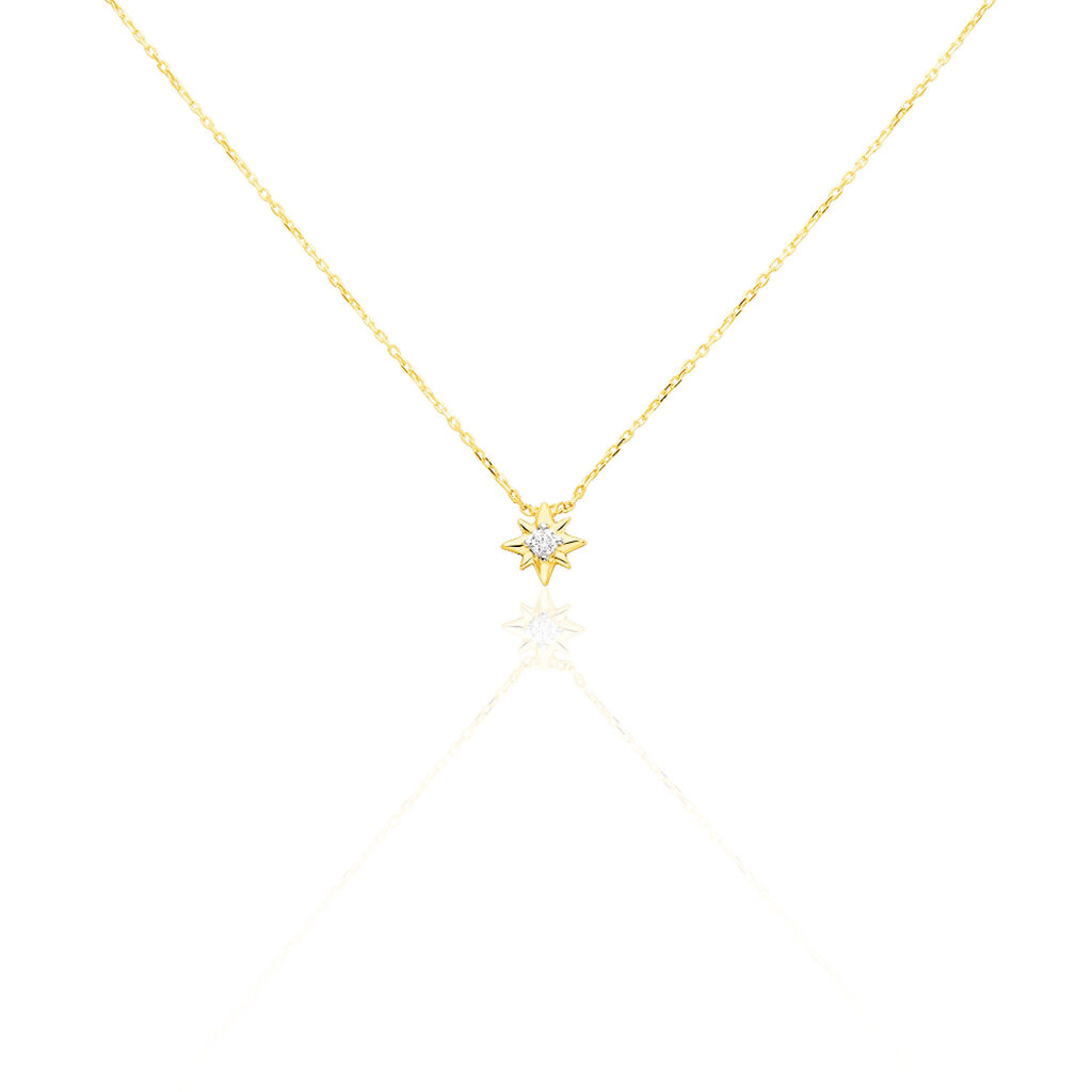 Collier Astralia Or Jaune Oxyde De Zirconium