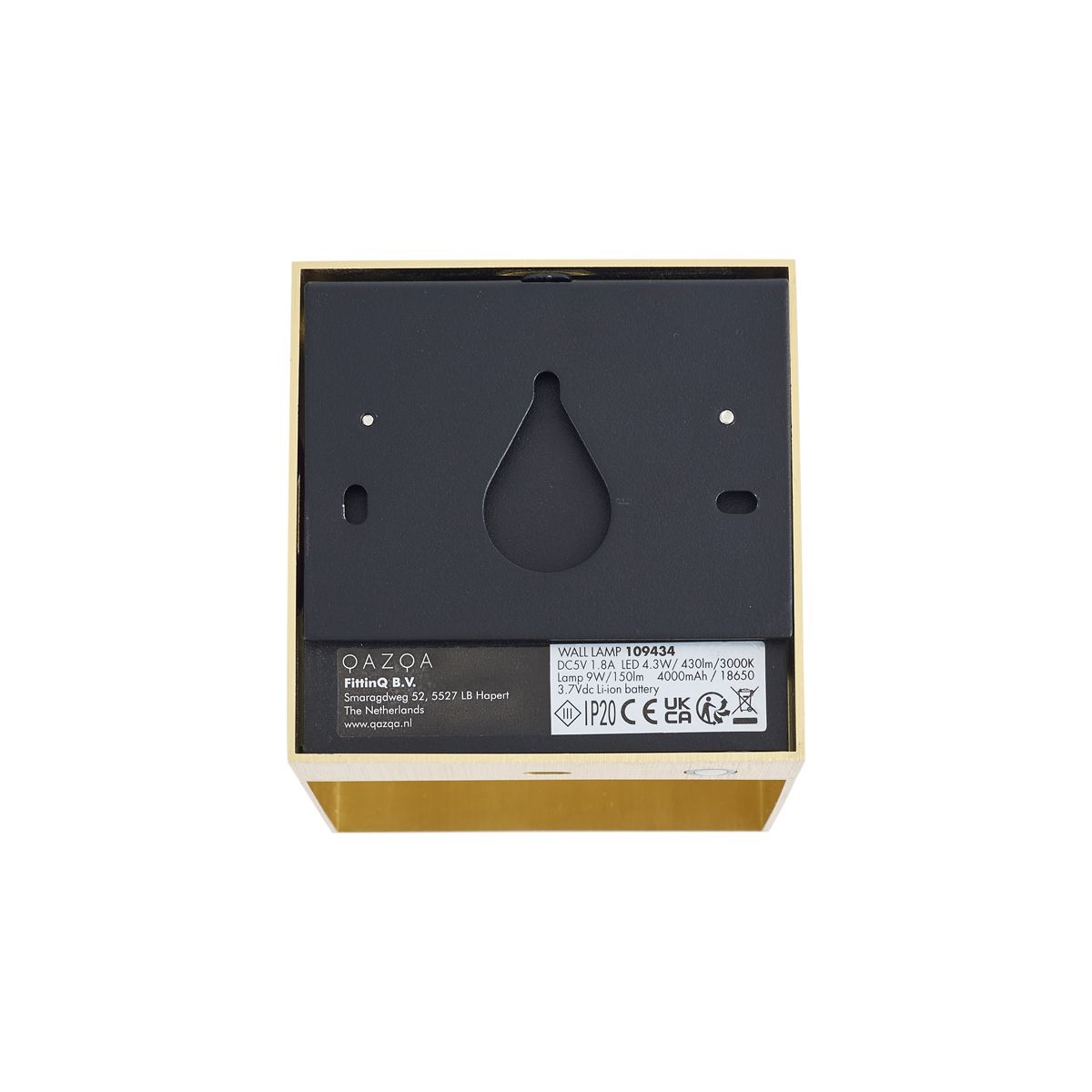 Moderne wandlamp goud incl. LED en touch dimmer oplaadbaar - Joris