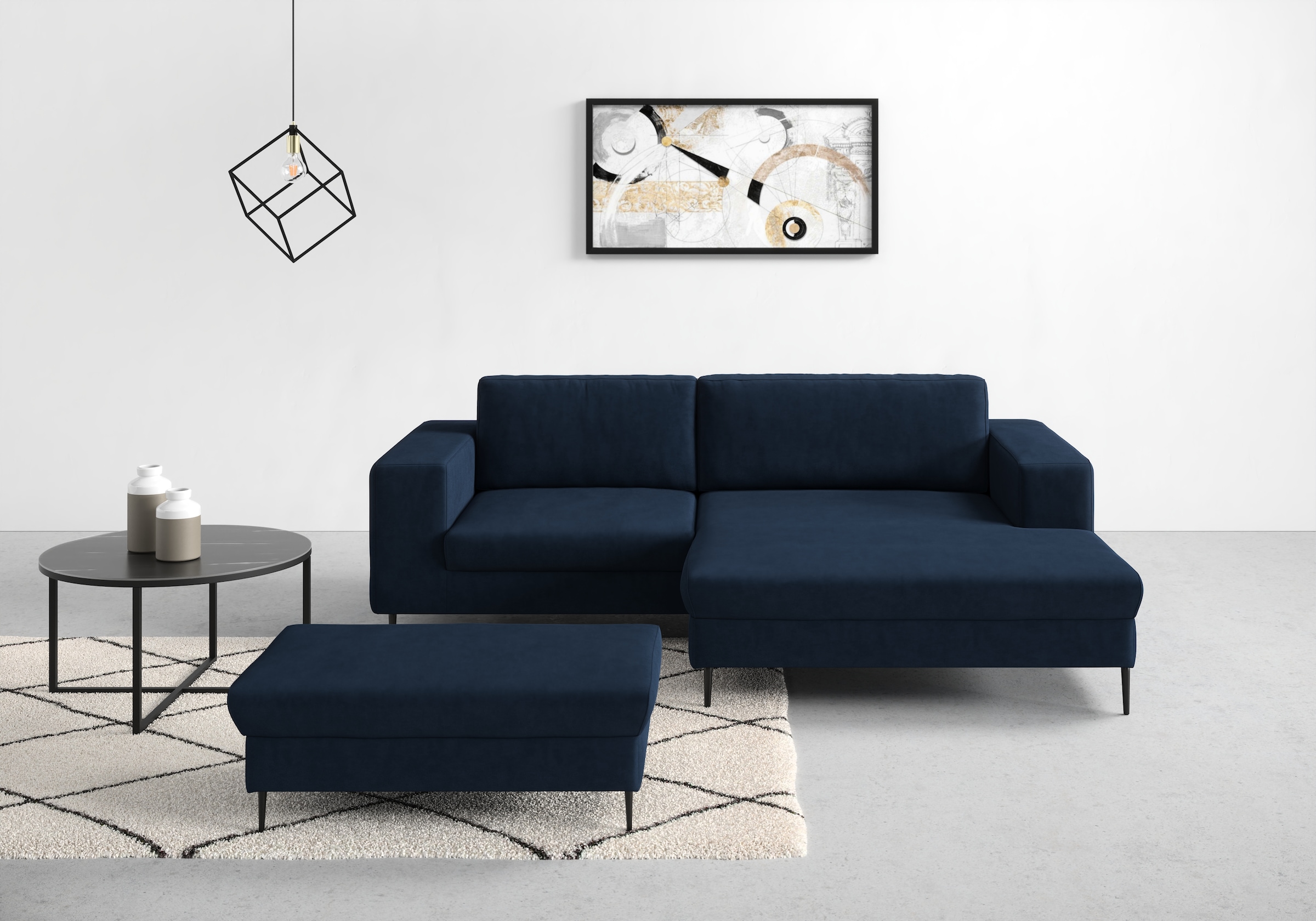 DOMO collection Ecksofa »Modica kompakt und elegant, Breite 244, L-Form« moderne Optik mit extrabreiter Recamiere, auch in Cord