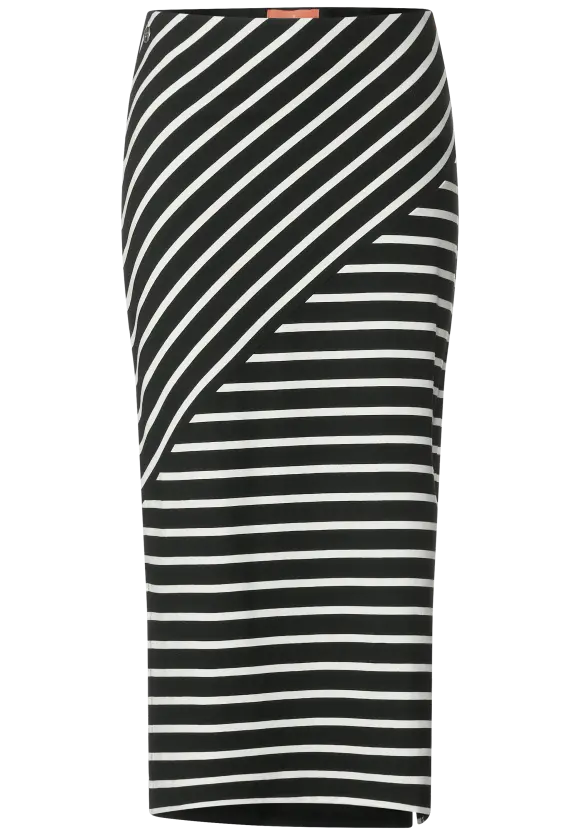 Gestreifter Midirock - Black