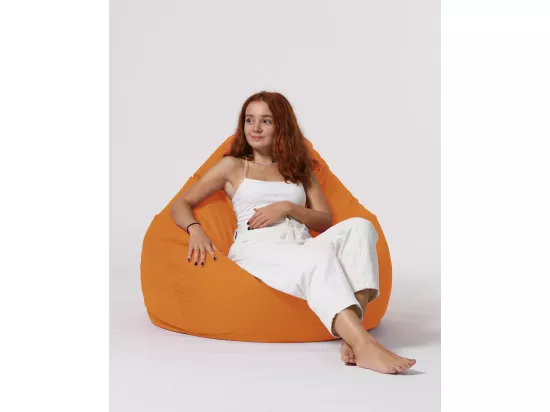 Pouf poire orange Premium XXL