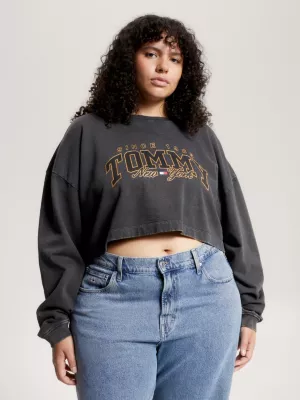Moletom cropped Curve Varsity