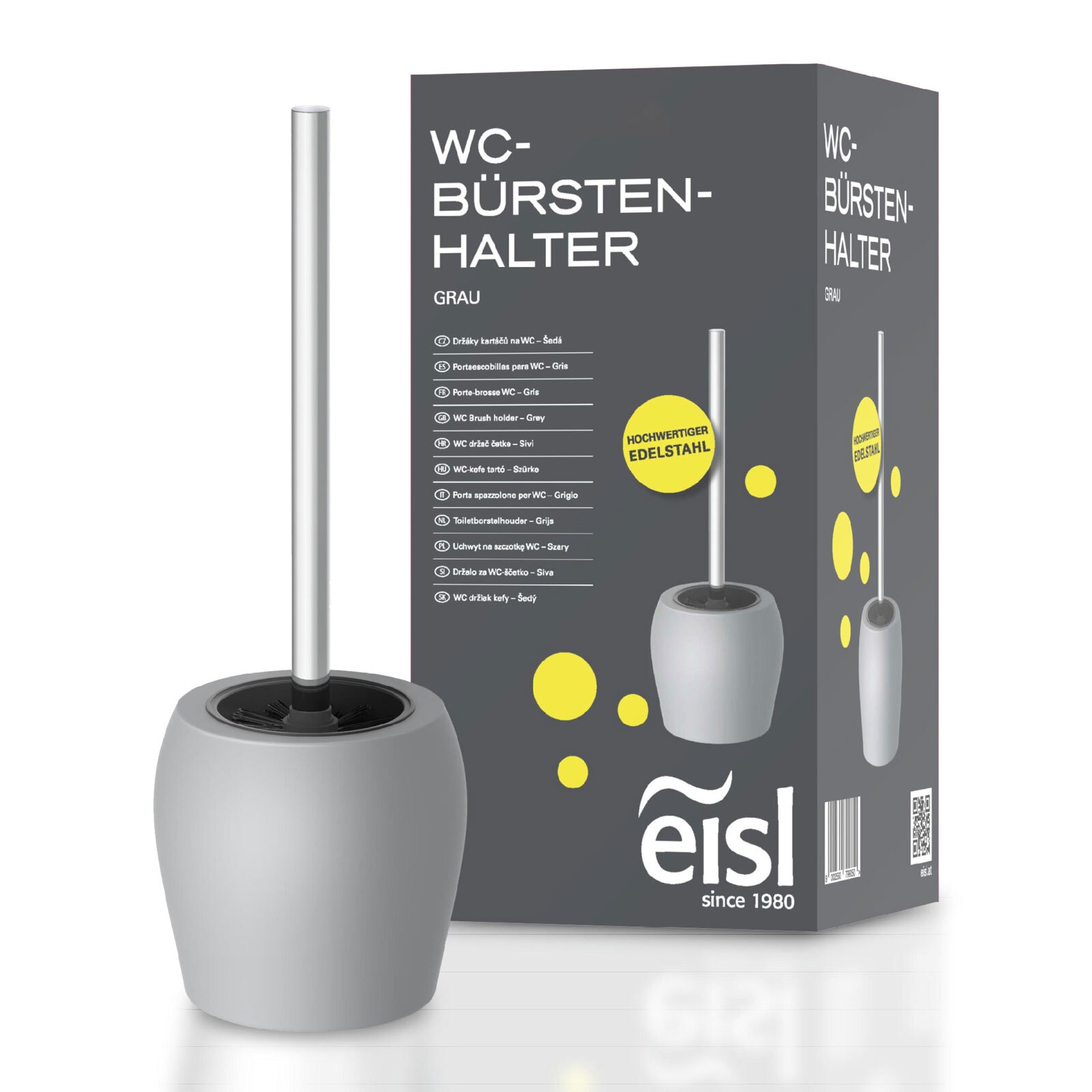 eisl WC-Bürstenhalter grau 12x38x12 cm