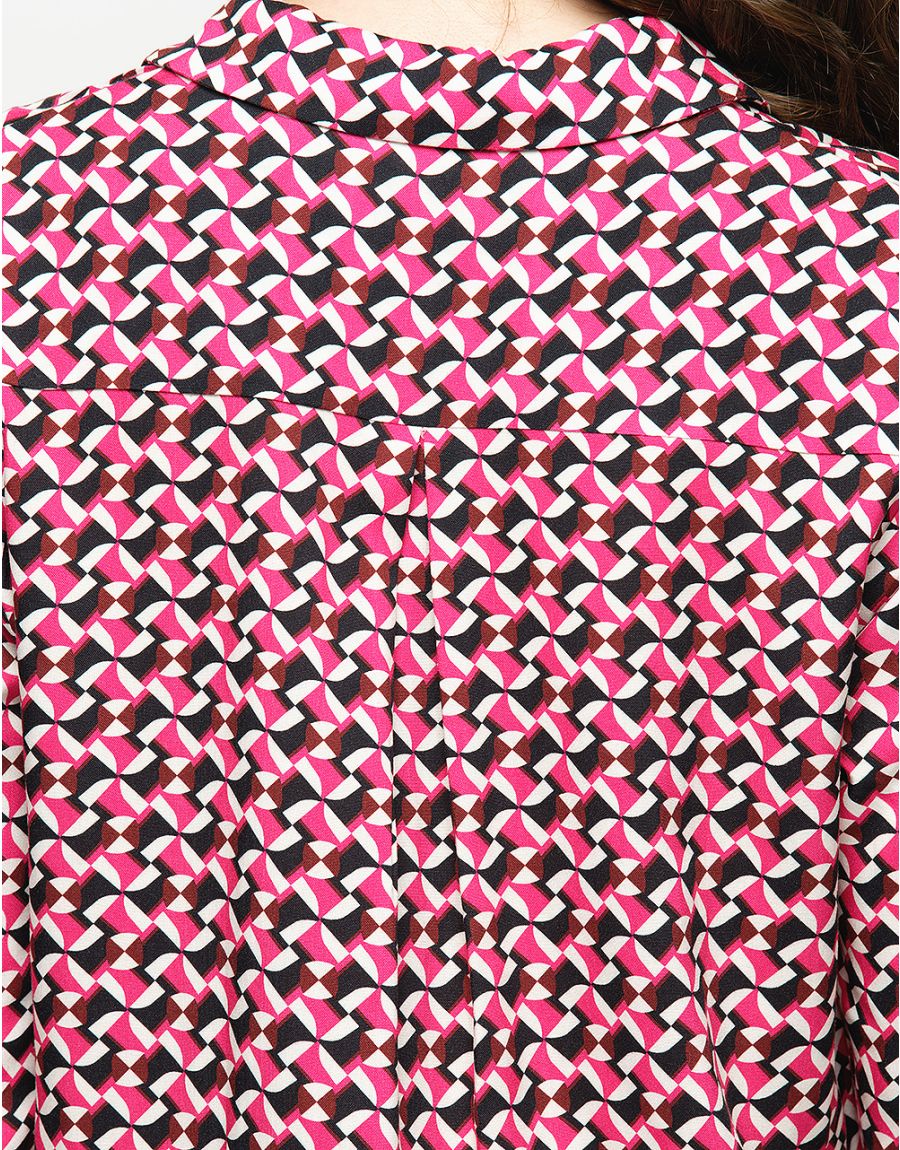 Chemisier imprimé fuchsia