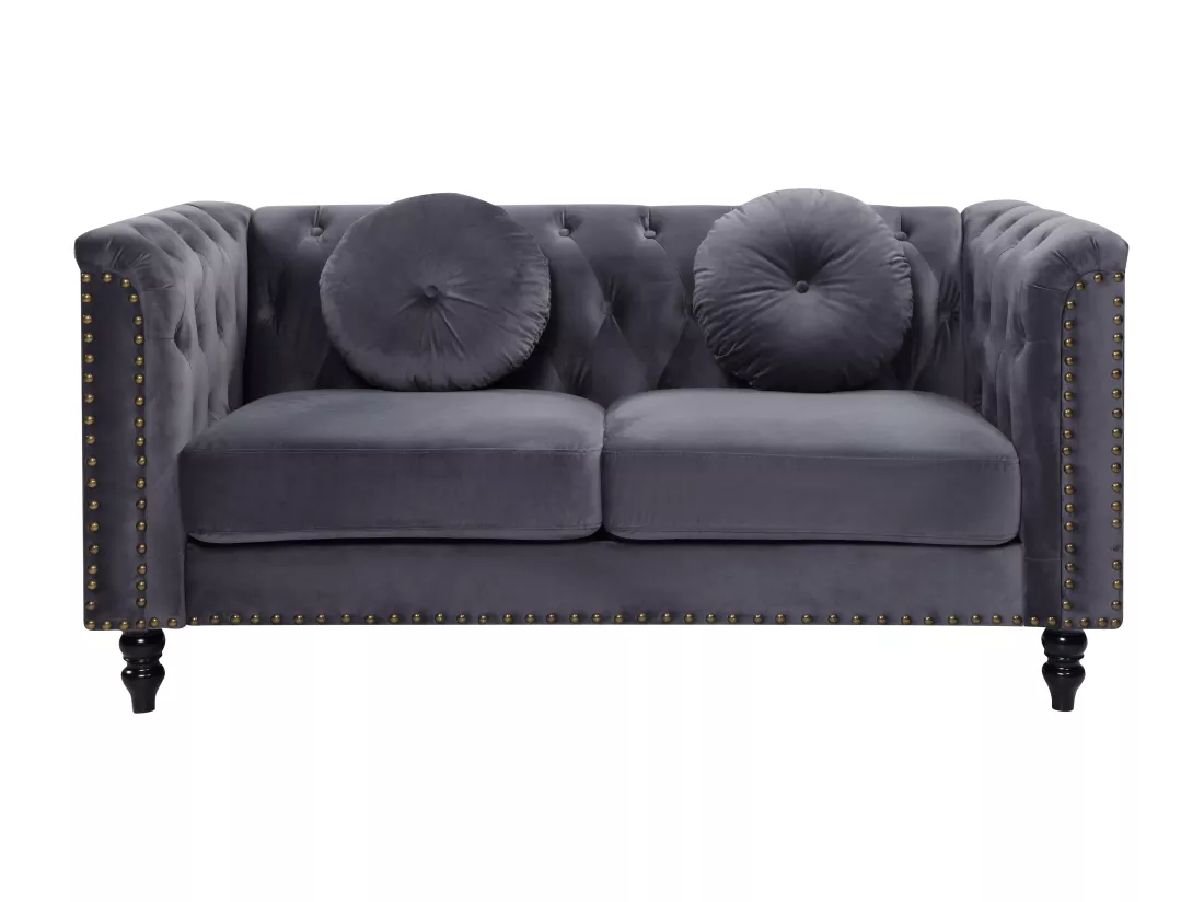 Canapés 3 places et 2 places en velours TURNER - Anthracite