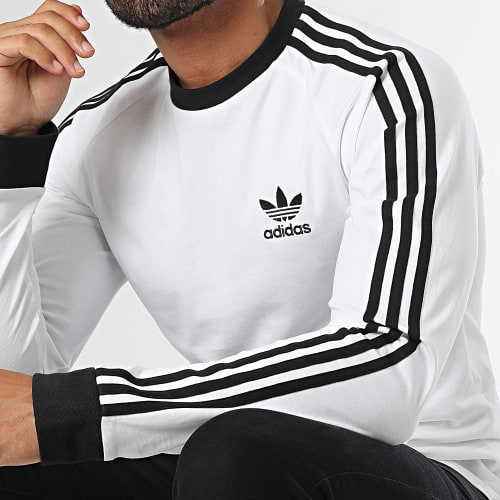 Tee Shirt Manches Longues A Bandes 3 Stripes IA4879 Blanc