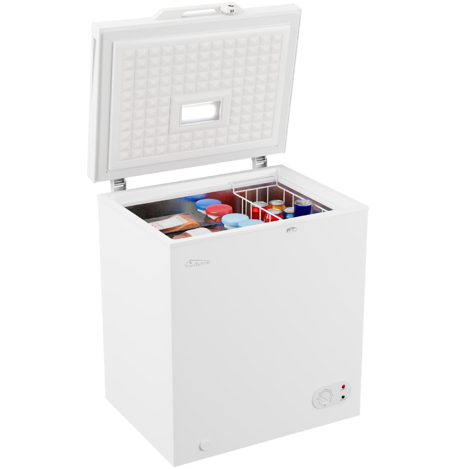 TroniTechnik® Gefriertruhe Kühltruhe BORGAR PRO mit 2in1 Gefrier- und Kühlfunktion | 160 Liter, 184kwh/Jahr, LED, Griff