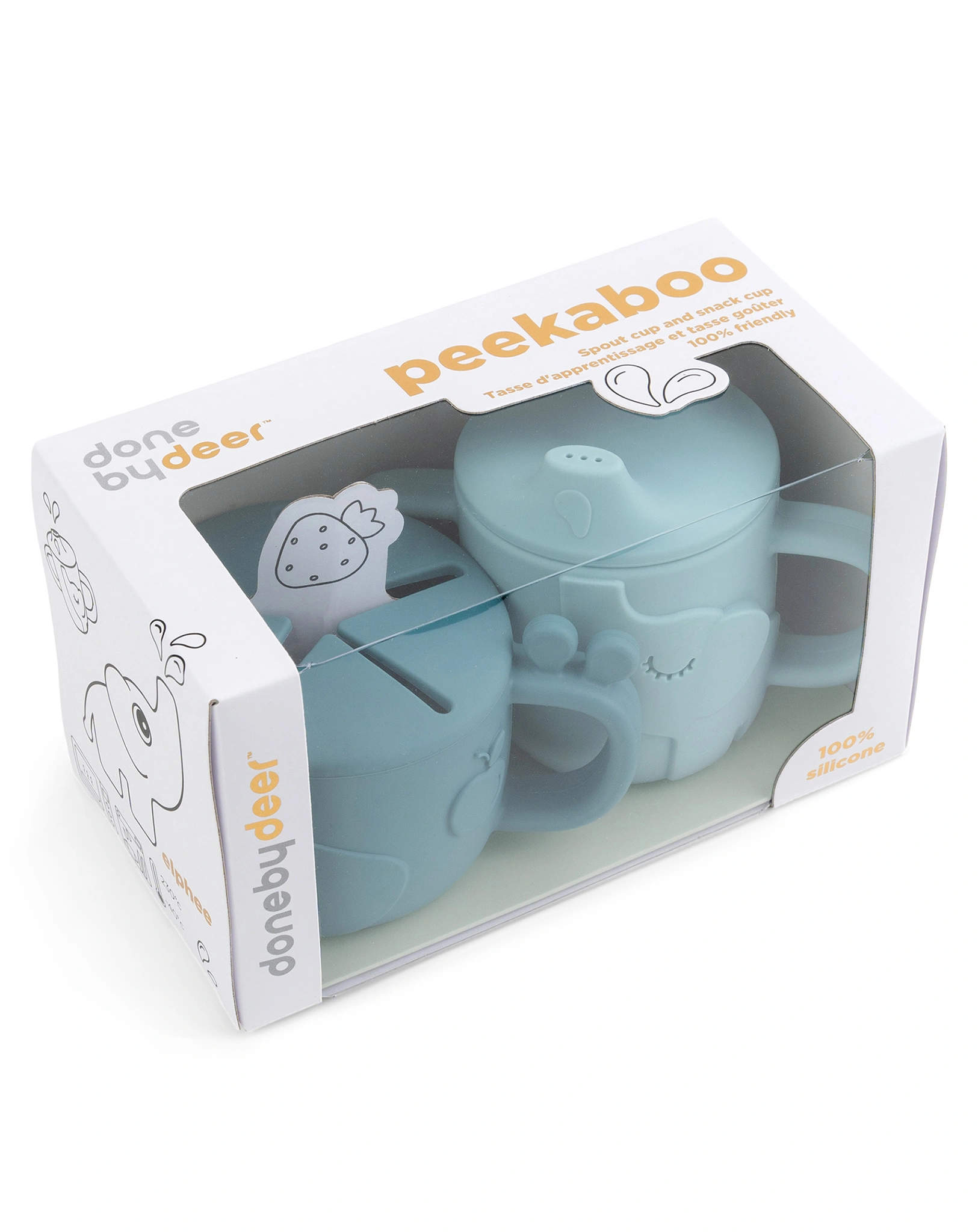 Trinkbecher Set PEEKABOO - DEER FRIENDS 3-teilig in blau