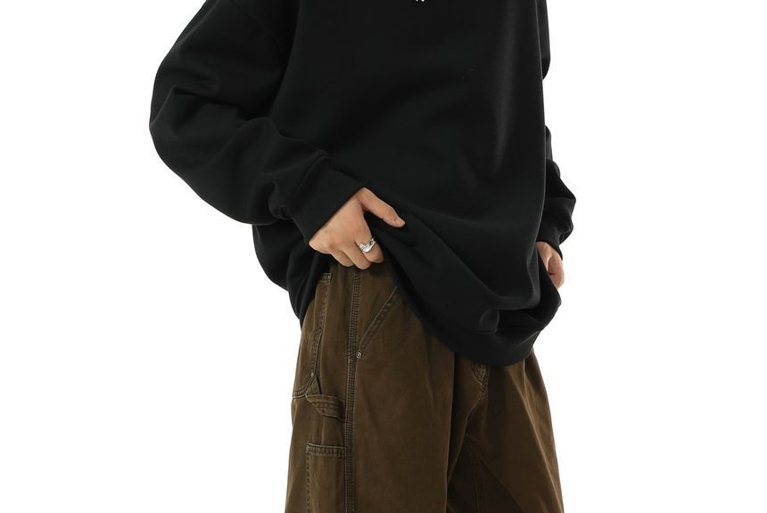 Meiksip - Mid Rise Plain Washed Wide Leg Jeans
