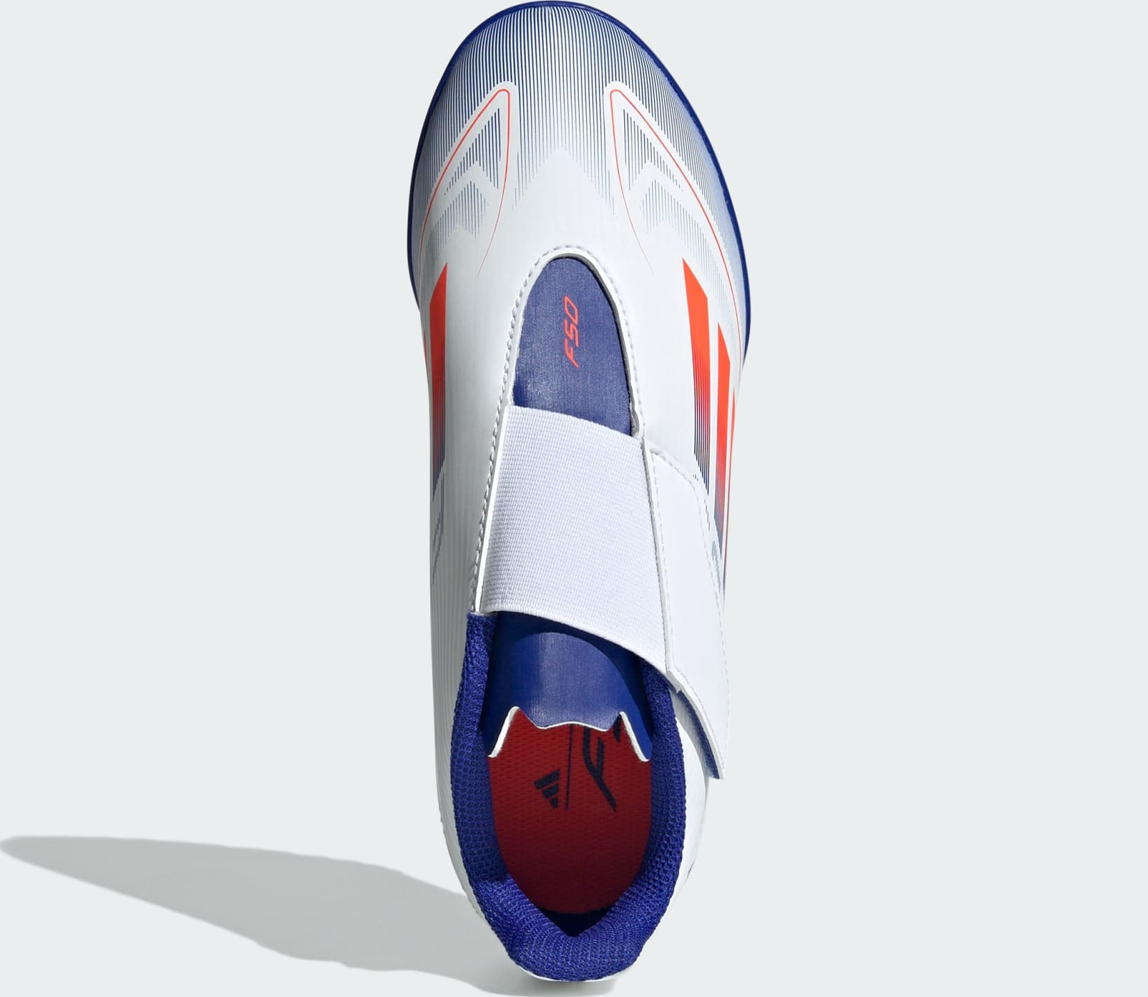 F50 Club Velcro TF Junior Cloud White/Solar Red/Lucid Blue