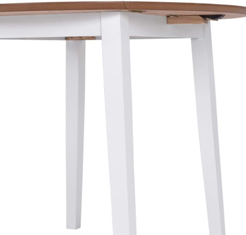 vidaXL - Eettafel - Rond - Wit - MDF - Inklapbaar
