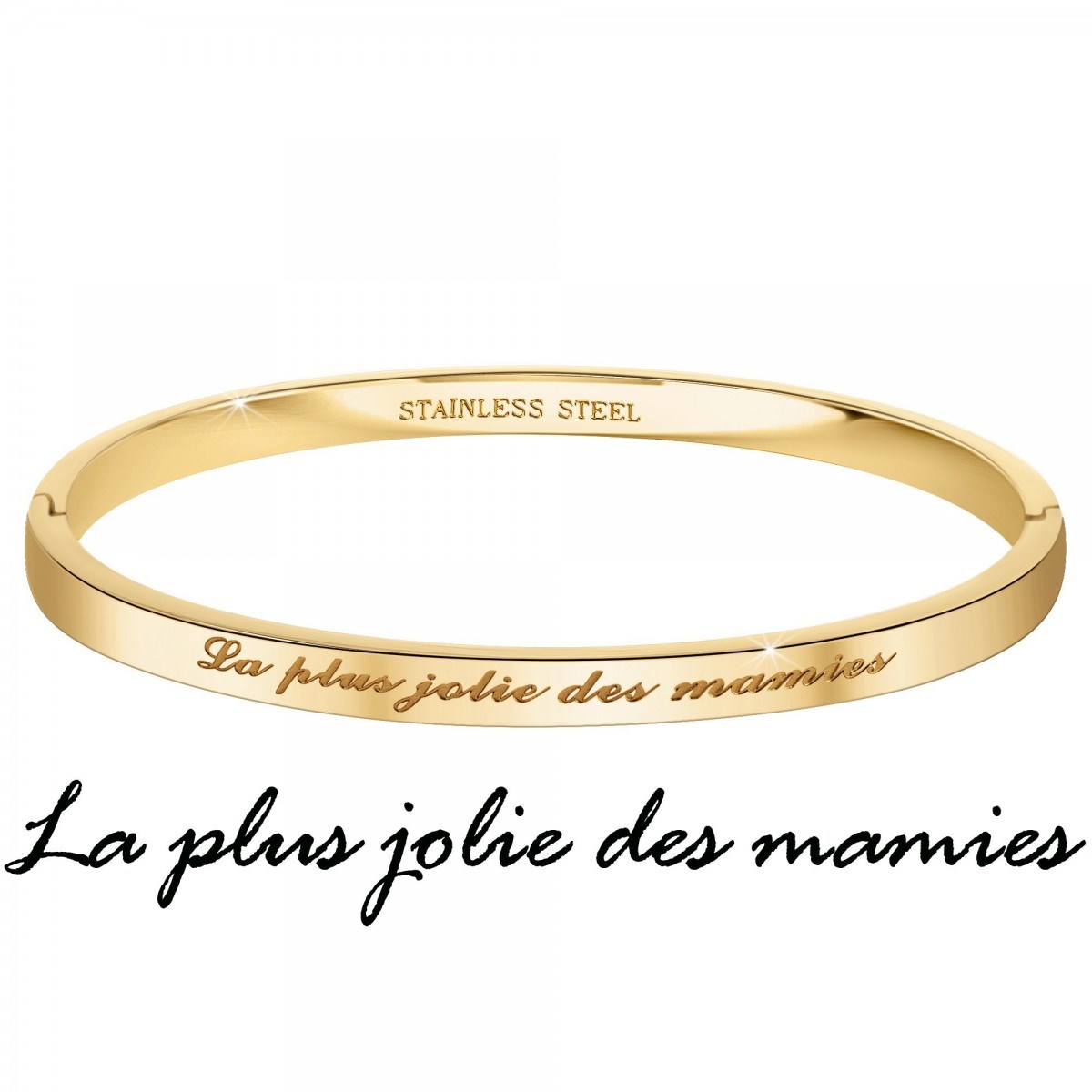 La plus jolie des mamies - Bracelet SC Crystal en Acier Finement doré