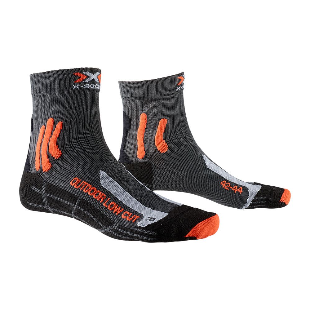 X-Socks TREK OUTDOOR LOW CUT - Chaussettes anthracite/orange