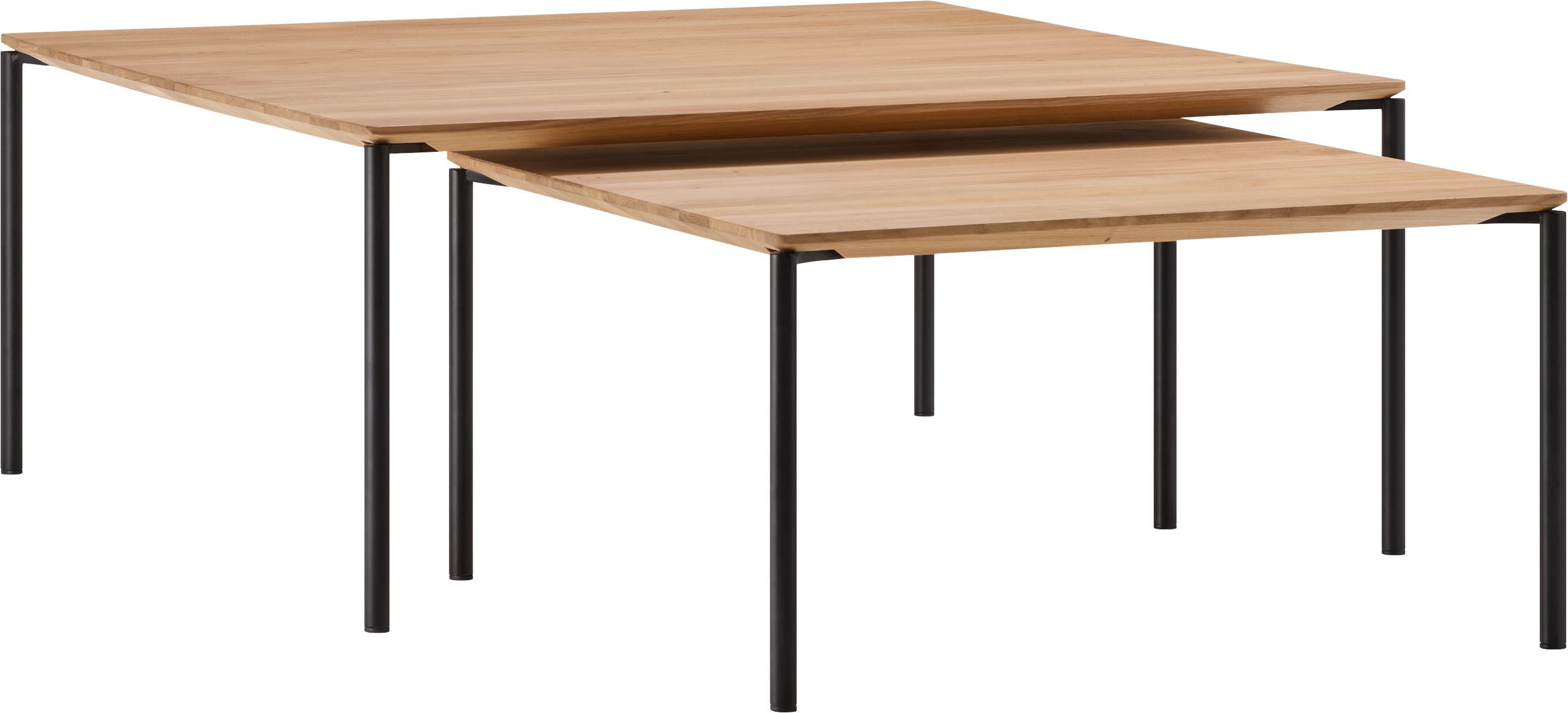 BAO Salontisch - Eiche massiv / schwarz / B: 90.0 cm x T: 90.0 cm x H: 40.0 cm