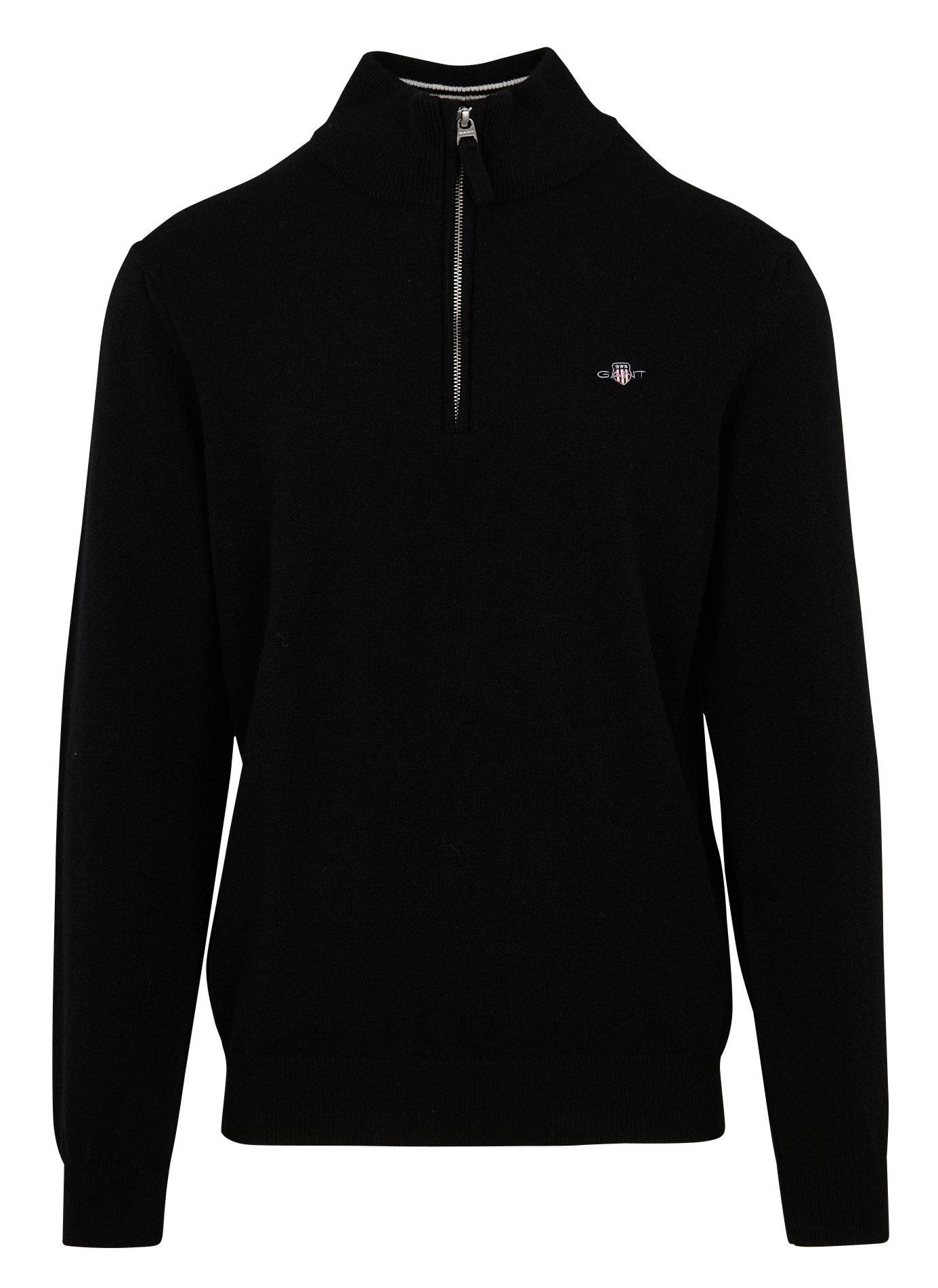 Pull col montant zippé en laine | Noir