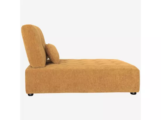 HABITAT - Méridienne en tissu texturé - Jaune argile - Reiko