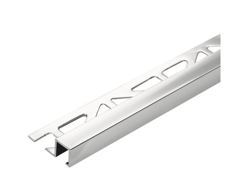 Vierkant eindprofiel Squarline, hoogglans geanodiseerd aluminium, zilver, 250 cm hoog, 11 mm