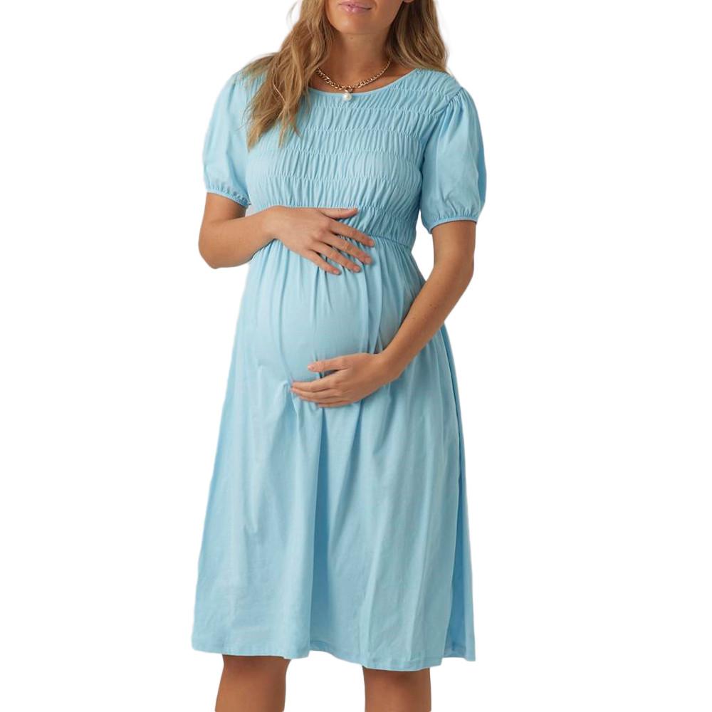 Mamalicious Robe de Grossesse Bleu Femme Mamalicious Pannie