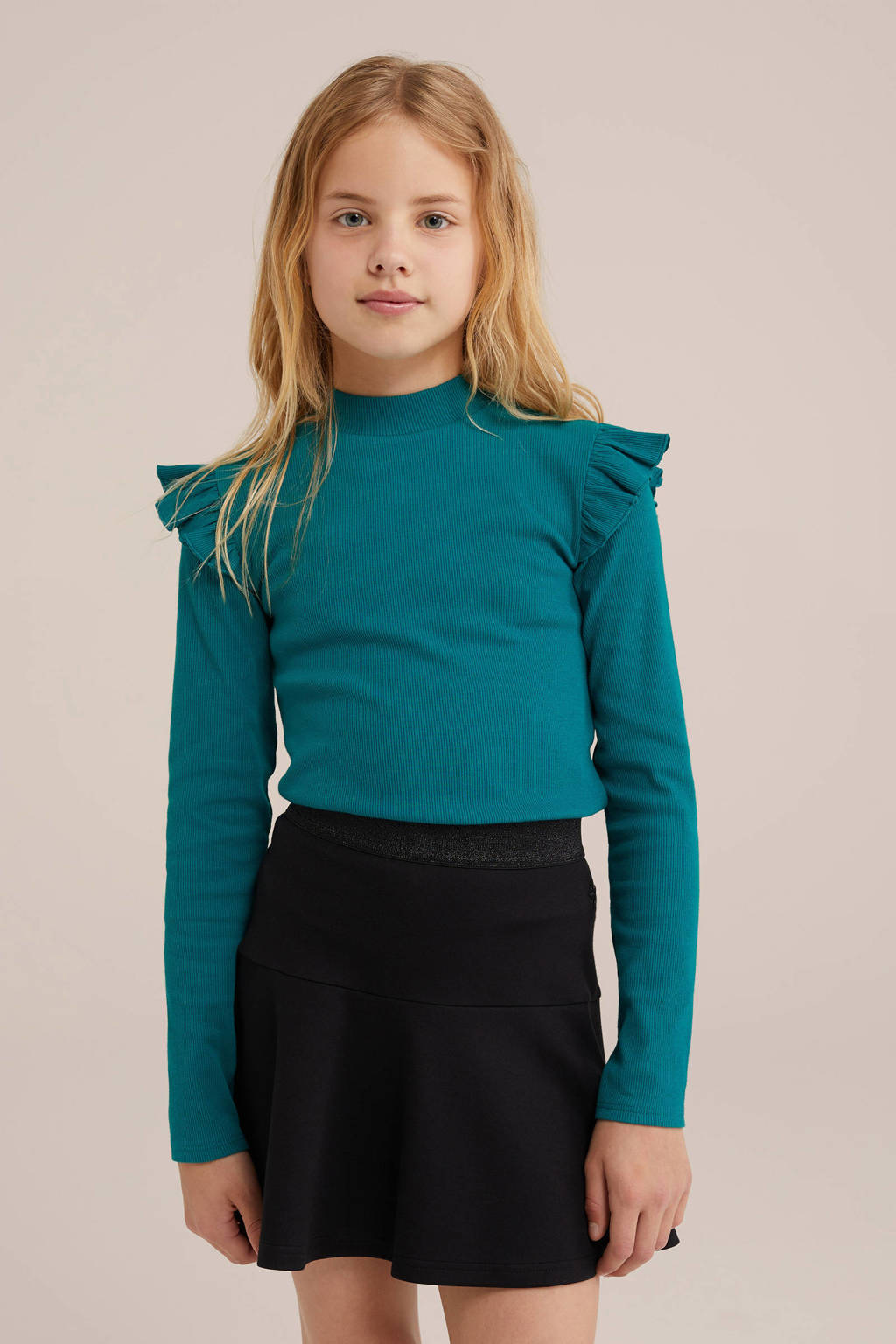WE Fashion longsleeve zeegroen