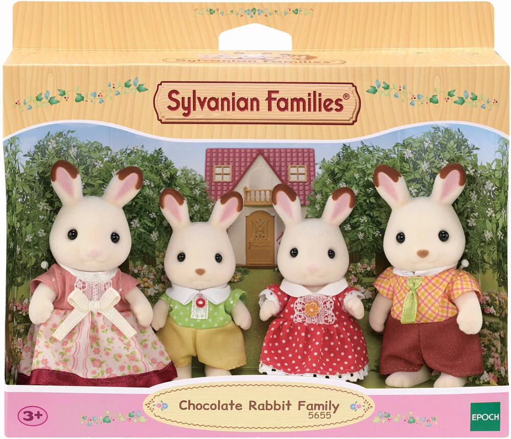 LA FAMILLE LAPIN CHOCOLAT  -SYLVANIAN FAMILLES